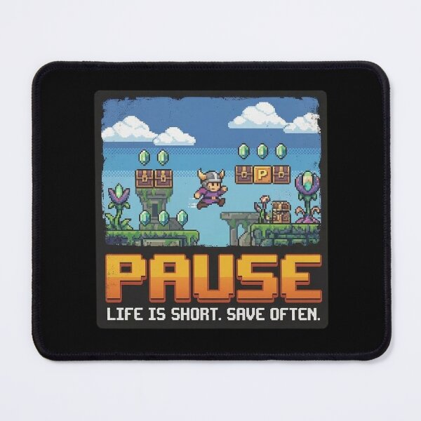 Item preview, Life Is Short Save Often | Retro 8-Bit Pixel Art Gamer designed and sold by Noboring.