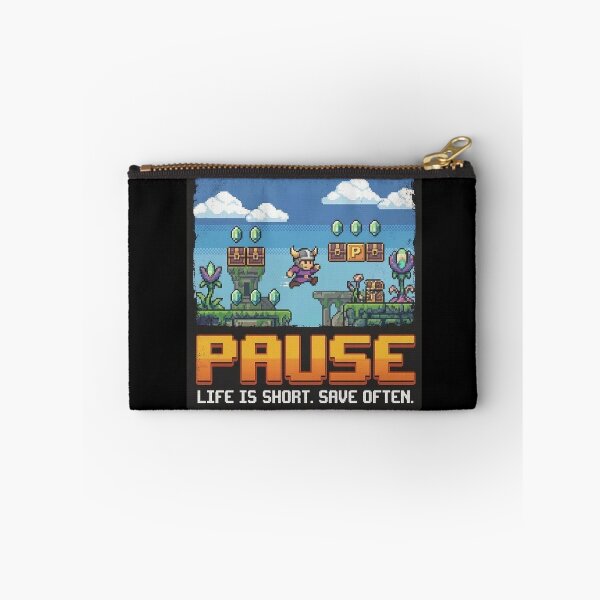 Aperçu de l'œuvre La vie est courte, économisez souvent | Jeu rétro 8 bits en pixel art créée et vendue par Noboring.