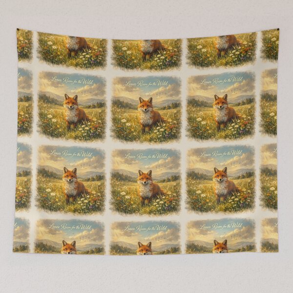 Item preview, Leave Room for the Wild Fox Wildlife Nature Illustration designed and sold by ChirpInc.