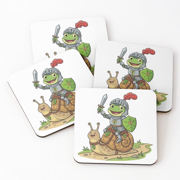 Item preview, Funny Medieval Knight Frog Riding Snail designed and sold by Quiet Mode Studio.