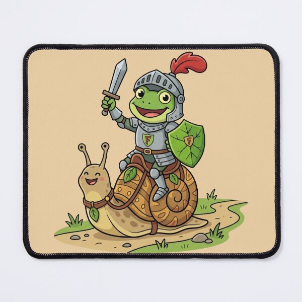 Item preview, Funny Medieval Knight Frog Riding Snail designed and sold by Quiet Mode Studio.
