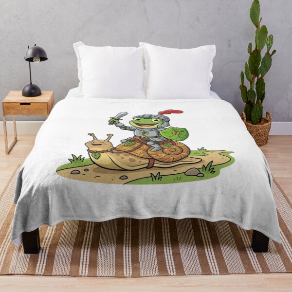Item preview, Funny Medieval Knight Frog Riding Snail designed and sold by Quiet Mode Studio.