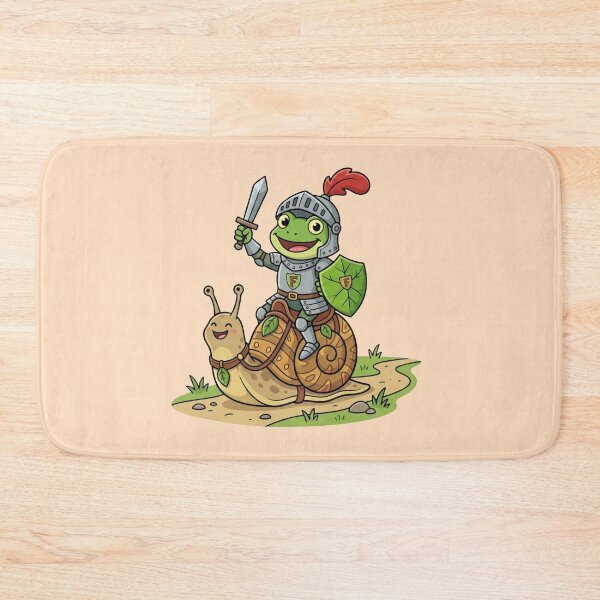 Item preview, Funny Medieval Knight Frog Riding Snail designed and sold by Quiet Mode Studio.
