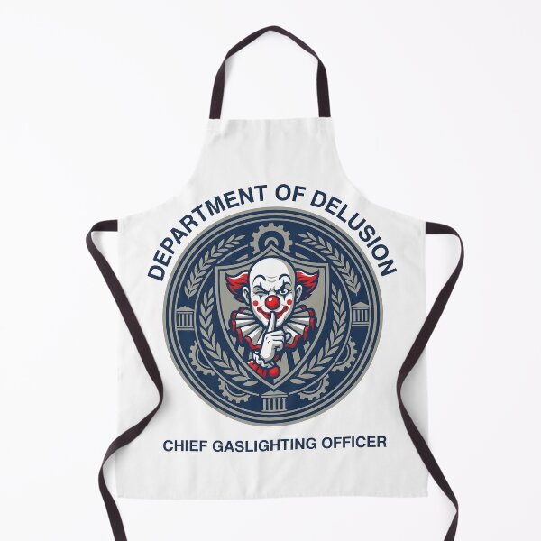 Item preview, Department of Delusion Chief Gaslighting Officer — Funny Sarcastic Office Humor Gift, Dark Humor Badge Tee designed and sold by Luminari Creations.