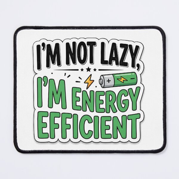 Item preview, I'm Not Lazy I'm Energy Efficient Funny Sarcastic Quote Sticker Design designed and sold by MCV-Designs.