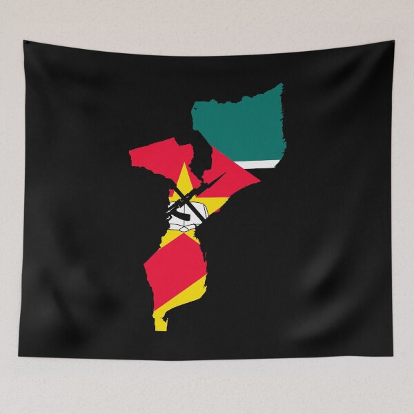 Item preview, Flag Map of Mozambique designed and sold by DreamBrushy.