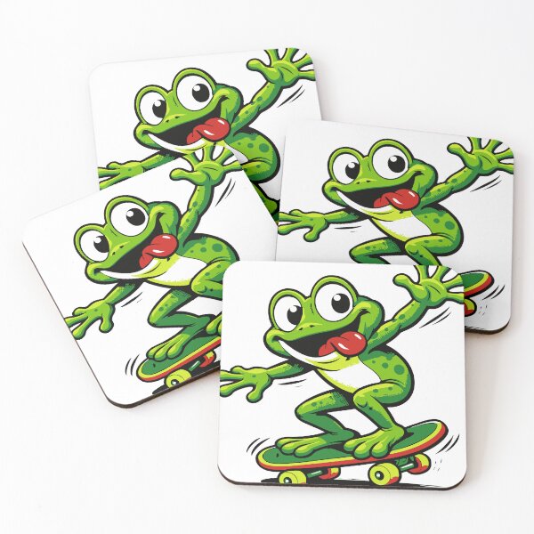 Item preview, A fun absurd meme situation featuring a frog skateboarding with exaggerated enthusiasm. The dynamic pose gives the design strong visual energy. designed and sold by Dejbar.