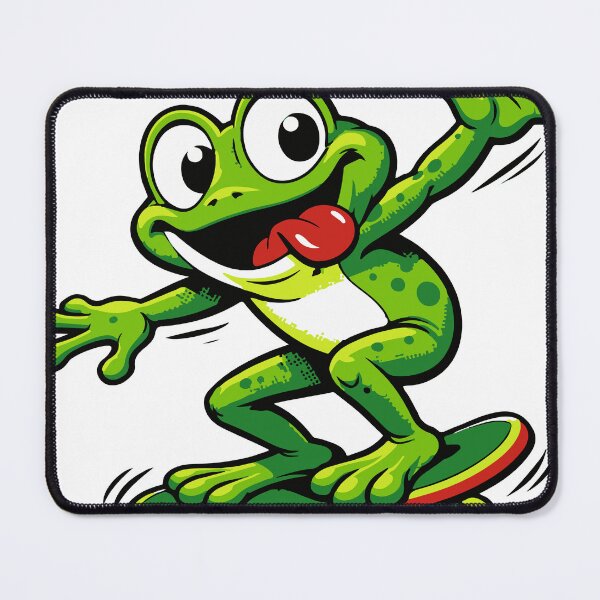 Item preview, A fun absurd meme situation featuring a frog skateboarding with exaggerated enthusiasm. The dynamic pose gives the design strong visual energy. designed and sold by Dejbar.