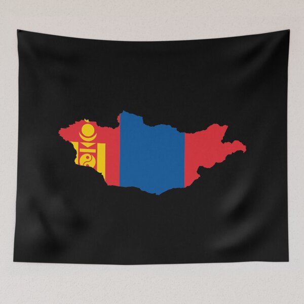 Item preview, Flag Map of Mongolia designed and sold by DreamBrushy.