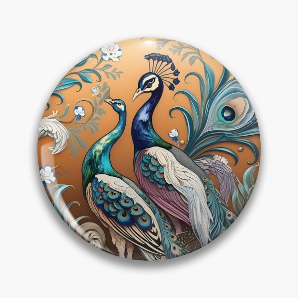Item preview, Chinoiserie peacock and feathers designed and sold by CraftyPug POD.