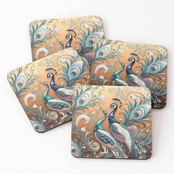 Item preview, Chinoiserie peacock and feathers designed and sold by CraftyPug POD.