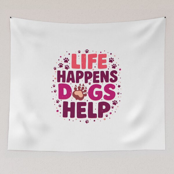 Item preview, Life Happens Dogs Help Cute Paw Typography designed and sold by LunaMagicStudio.