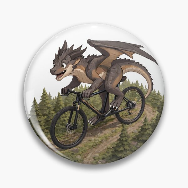 Item preview, Mountain Bike Dragon – MTB dragon on a bicycle in the forest designed and sold by TunikaSVEN93.
