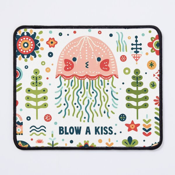 Item preview, Blow a Kiss Jellyfish – Scandinavian Folk Art Nursery Rhyme by heidiannemorris © designed and sold by FOLK ART FUSION.
