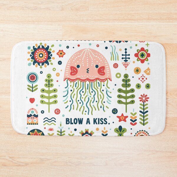 Item preview, Blow a Kiss Jellyfish – Scandinavian Folk Art Nursery Rhyme by heidiannemorris © designed and sold by FOLK ART FUSION by heidiannemorris.