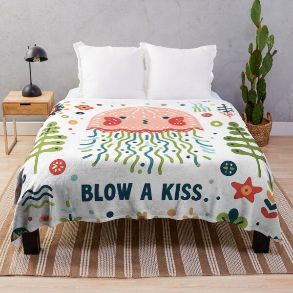 Item preview, Blow a Kiss Jellyfish – Scandinavian Folk Art Nursery Rhyme by heidiannemorris © designed and sold by FOLK ART FUSION by heidiannemorris.