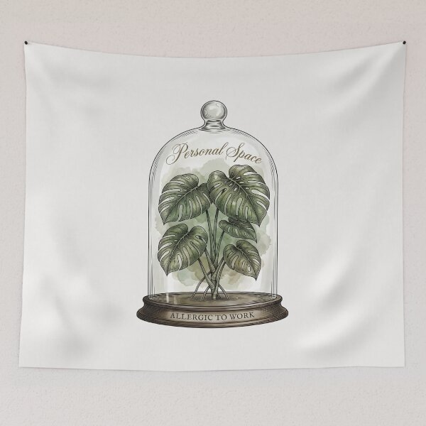 Item preview, Personal Space Allergic To Work Monstera Introvert designed and sold by SplashTastic.