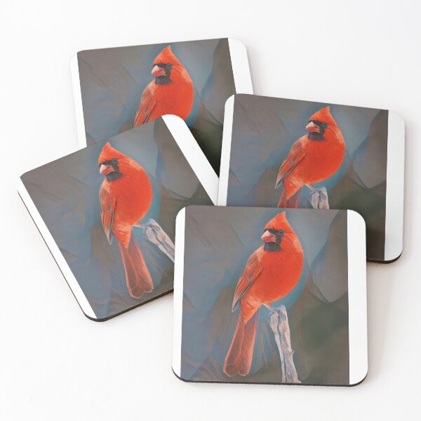 Item preview, An artistic portrait of a male Northern Cardinal. designed and sold by recon80.