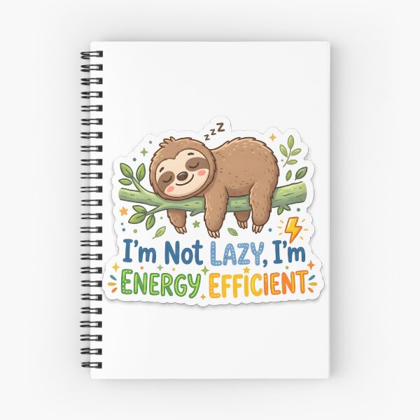 Item preview, I'm Not Lazy I'm Energy Efficient Funny Sleeping Sloth Sticker designed and sold by MCV-Designs.