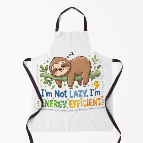 Item preview, I'm Not Lazy I'm Energy Efficient Funny Sleeping Sloth Sticker designed and sold by MCV-Designs.