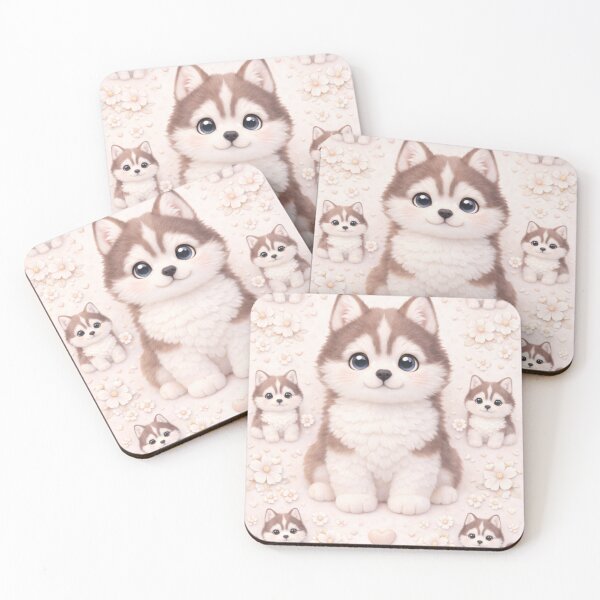 Item preview, Cute Husky Puppy Aesthetic Phone Case | Kawaii Husky Dog Floral Pattern designed and sold by StickerMoodLab.