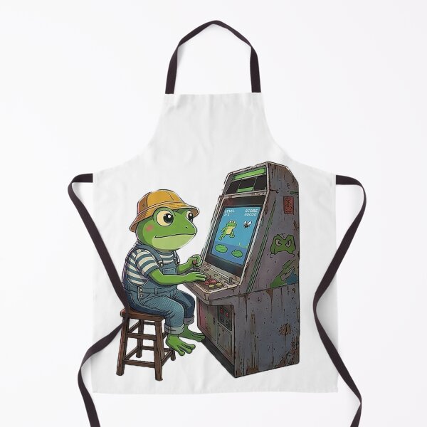 Item preview, Retro Showa Frog Gamer - Cute Kawaii Arcade Cabinet designed and sold by The Chill Pond.