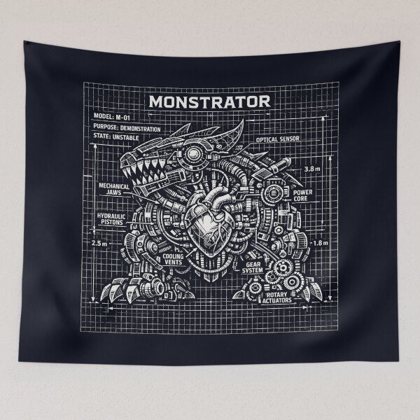 Item preview, Monstrator Mechanical Beast Blueprint Mecha Design Sci-Fi Schematic designed and sold by SplashTastic.