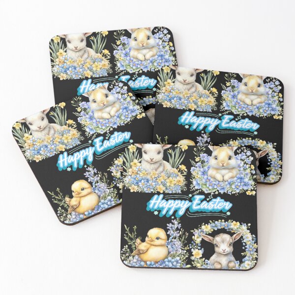 Item preview, Happy easter with animals and flowers  designed and sold by Palmtree94.