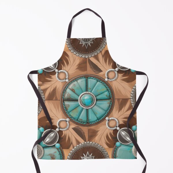 Item preview, Turquoise and Silver Concho Pattern – Southwestern Feather Desert Design designed and sold by CoastalEmp.