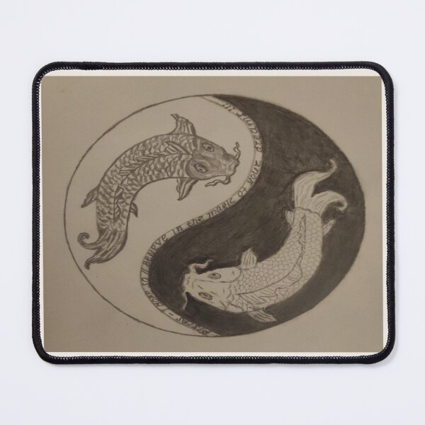 Item preview, Pisces Zodiac – Yin Yang Fish Pencil Drawing designed and sold by ManiPopi998877.