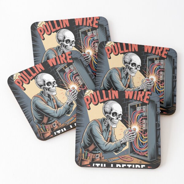 Item preview, Electrician Skull Pullin' Wire 'Til I Retire designed and sold by gandebro.