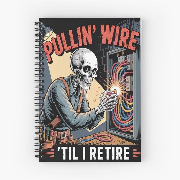 Item preview, Electrician Skull Pullin' Wire 'Til I Retire designed and sold by gandebro.