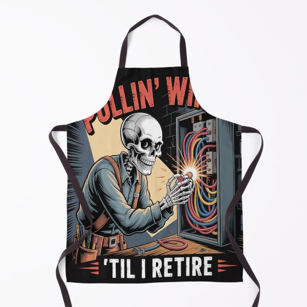Item preview, Electrician Skull Pullin' Wire 'Til I Retire designed and sold by gandebro.