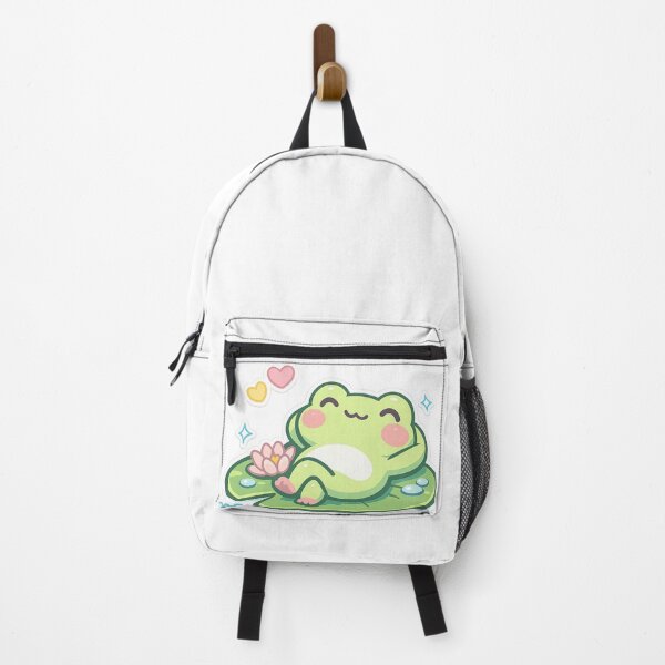 Item preview, Cute Relaxing Frog on Lily Pad – Kawaii Frog Cartoon Sticker | Pastel Cute Animal Design designed and sold by ArtWaveStudio8.