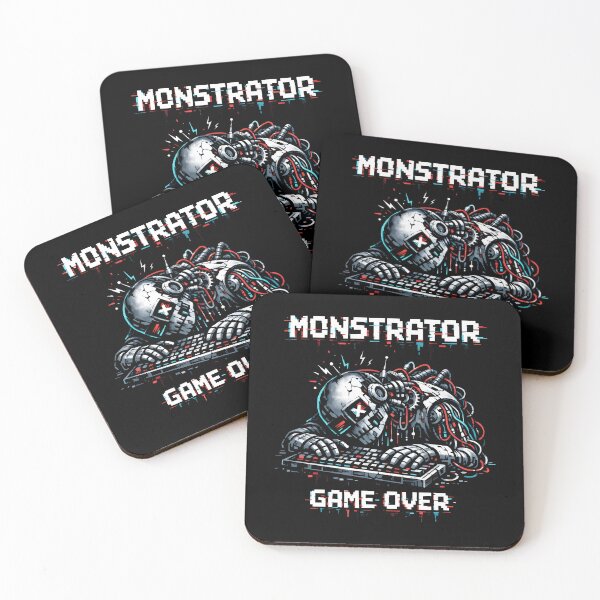 Item preview, Monstrator Game Over Glitch Digital Burnout Retro Arcade designed and sold by SplashTastic.