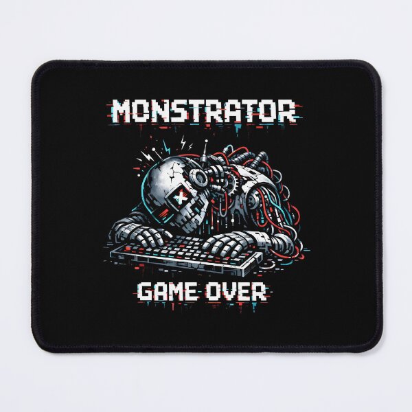 Item preview, Monstrator Game Over Glitch Digital Burnout Retro Arcade designed and sold by SplashTastic.
