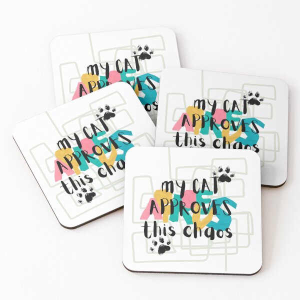 Item preview, Funny Cat Chaos Sticker – My Cat Approves This Chaos – Cat Lover Humor Design designed and sold by solstitchstudio.