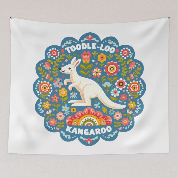 Item preview, Toodle-Loo Kangaroo – Scandinavian Folk Art Nursery Rhyme by heidiannemorris © designed and sold by FOLK ART FUSION by heidiannemorris.
