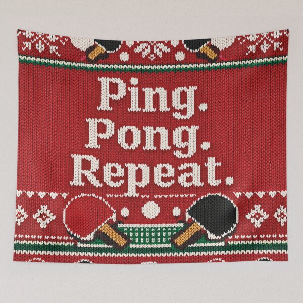 Item preview, Ping Pong Repeat Table Tennis Passion Knitting Pattern designed and sold by Mauswohn.