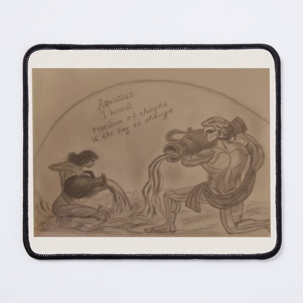 Item preview, Aquarius Zodiac – Water Bearer Pencil Drawing designed and sold by ManiPopi998877.
