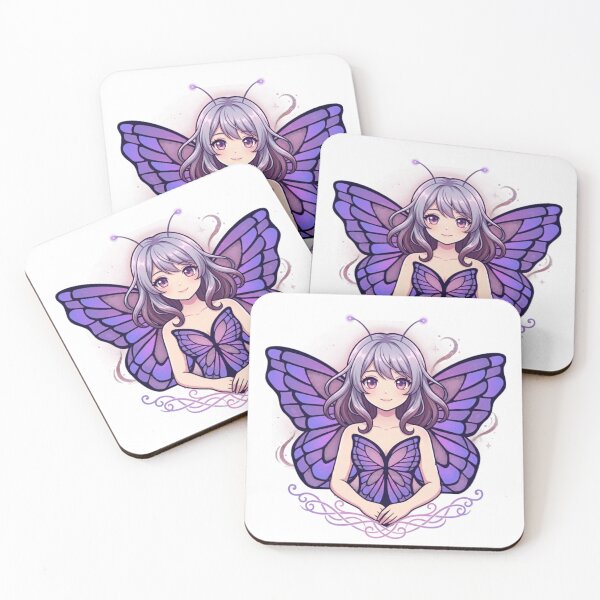 Item preview, Cute Purple Anime Fantasy Butterfly Fairy Girl designed and sold by pensational.