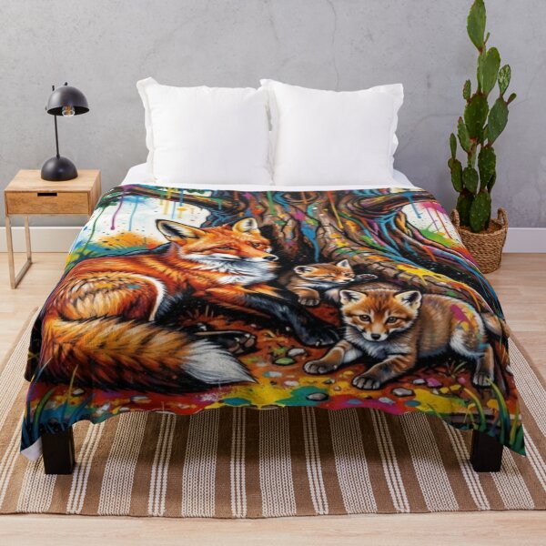 Item preview, Fox Family under the Magic Tree – Colorful Nature Art in 4D Flow designed and sold by FotoworldEdel.