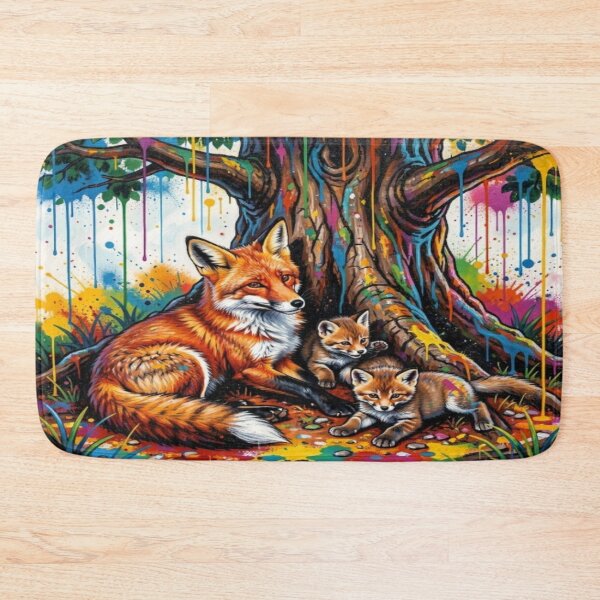 Item preview, Fox Family under the Magic Tree – Colorful Nature Art in 4D Flow designed and sold by FotoworldEdel.