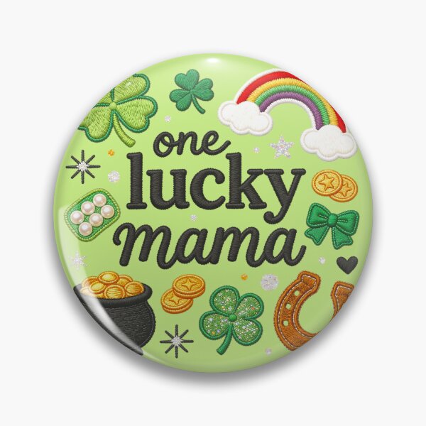 Item preview, One Lucky Mama St Patrick's Day Mom Embroidery Style Design designed and sold by matchakpop.