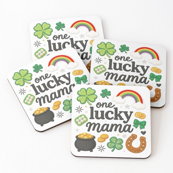 Item preview, One Lucky Mama St Patrick's Day Mom Embroidery Style Design designed and sold by matchakpop.