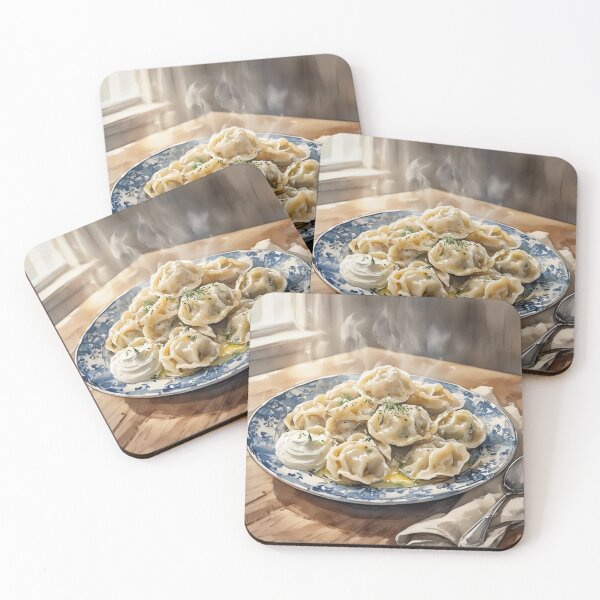 Item preview, Traditional Dumplings - Aesthetic Russian Pelmeni Food Art designed and sold by RoshkaShop.