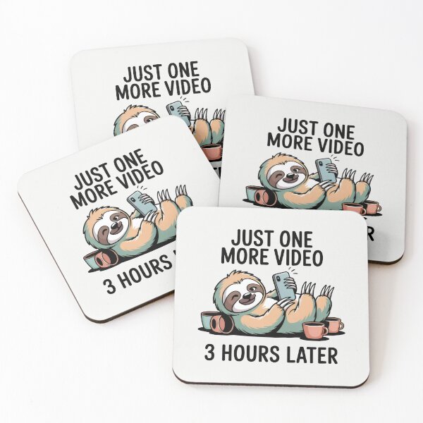 Item preview, Just One More Video Sloth Procrastination Internet Culture designed and sold by SplashTastic.