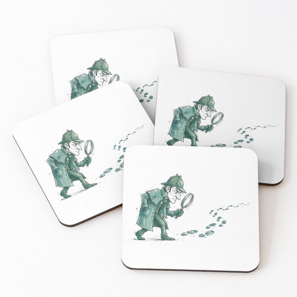 Item preview, Sherlock Holmes Magnifying Glass Footprints Art designed and sold by Fenay Designs.