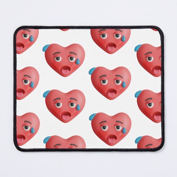 Item preview, 3D heart shape emoji with tongue and sweat drops designed and sold by GulArt.