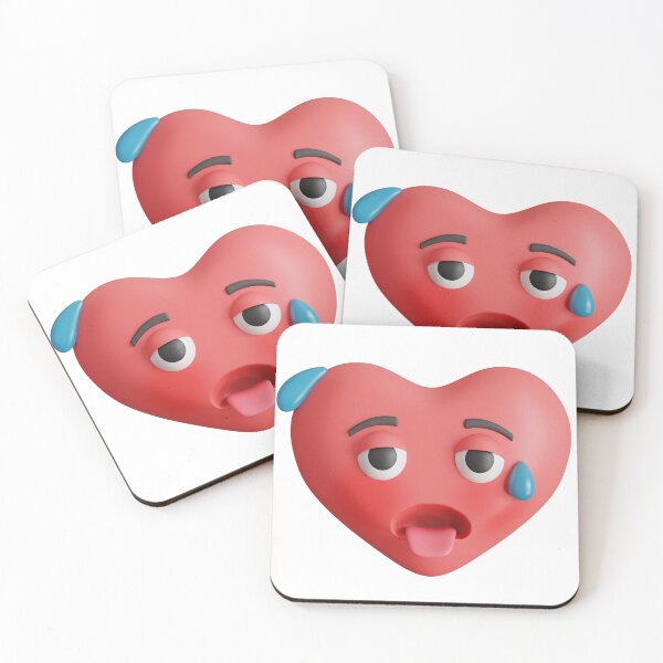 Item preview, 3D heart shape emoji with tongue and sweat drops designed and sold by GulArt.